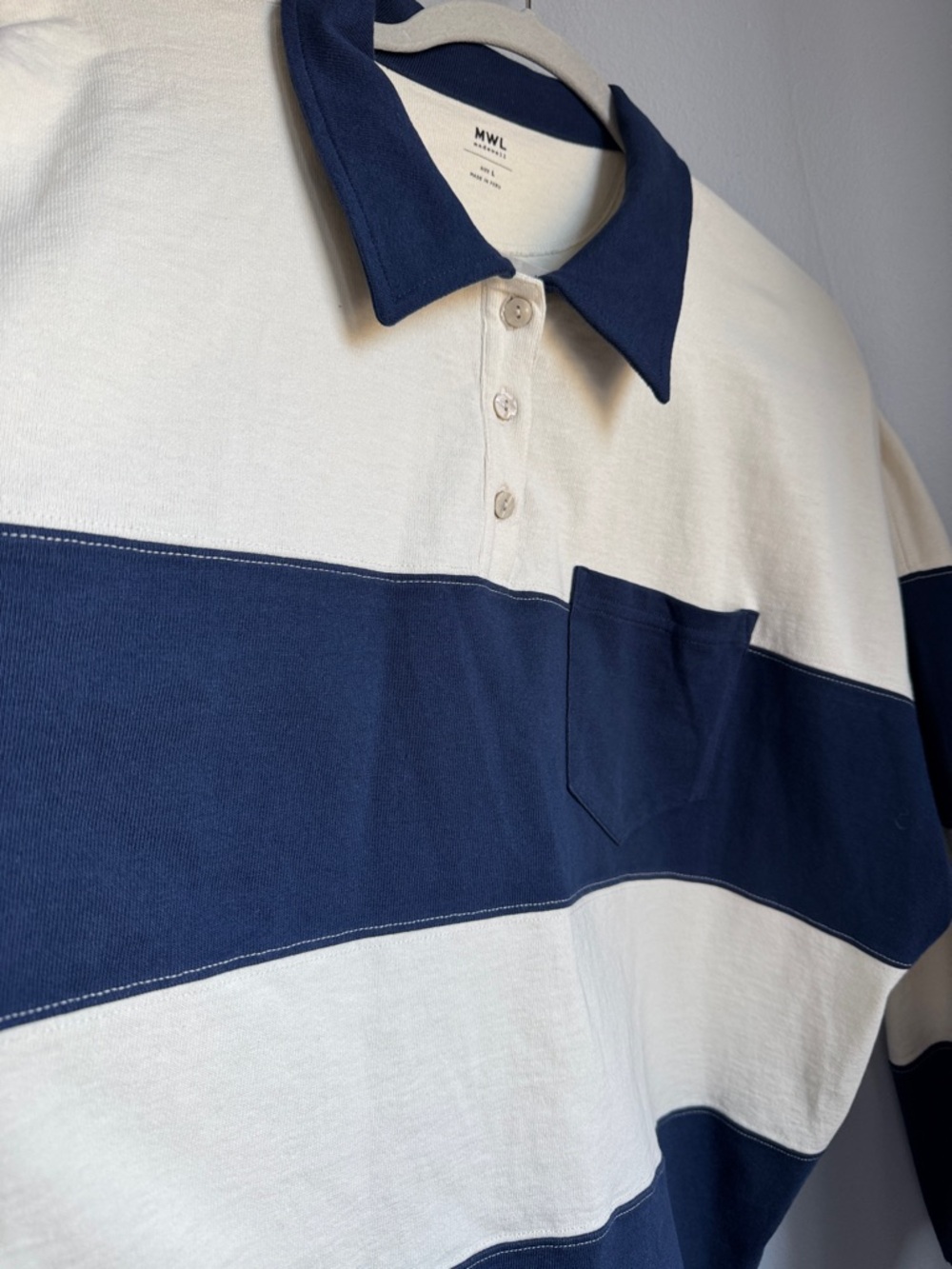 Madewell Striped Rugby Pullover - Navy & White - Picture 5 of 6